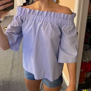 H&M off the shoulder pinstripe